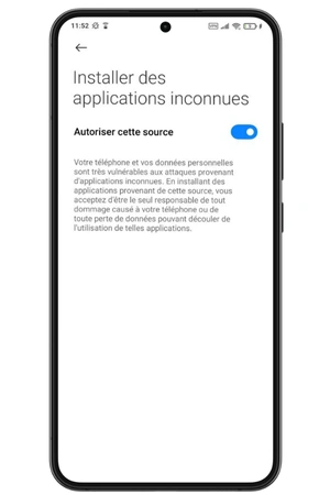 Autorisez l’installation 1xbet APK depuis des sources inconnues