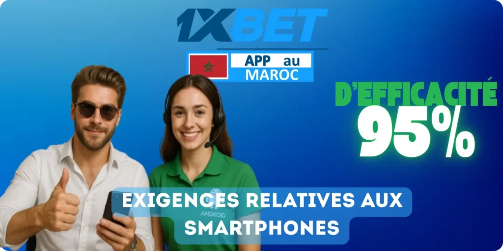 Configuration système requise pour 1XBet lapplication Android