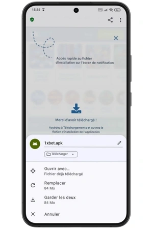 installation de lapplication 1xbet sur android
